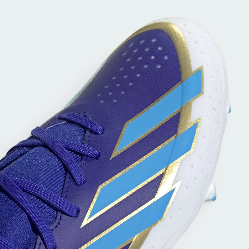 Details the high-definition texture of the coated textile toe box and the precision of the clean lace eyelets.