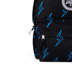 Details the high-definition embroidery and the precision of the front pocket zip.
