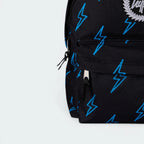 Details the high-definition embroidery and the precision of the front pocket zip.