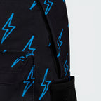 Zoom into the side showing the front pocket and bottle holder