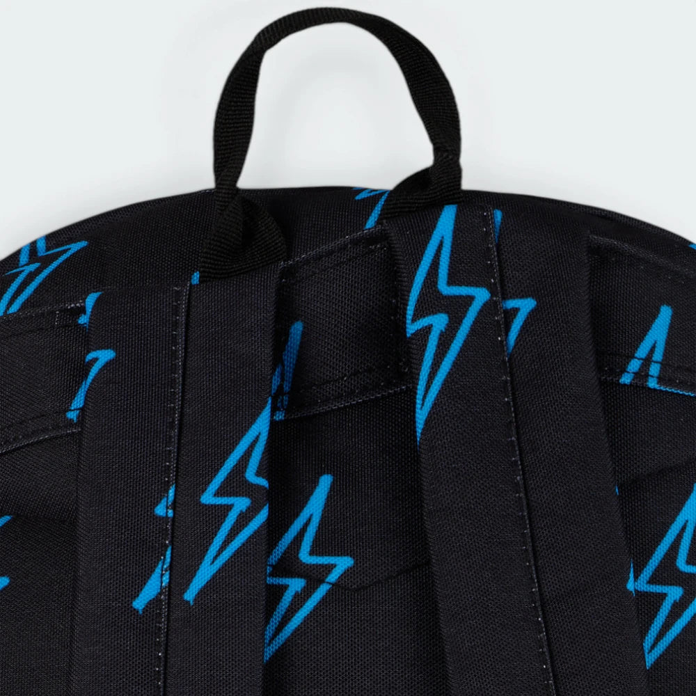 Focuses on the padded back panel and the professional webbing grab handle.