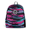 Focuses on the locked-in zip closure and the professional embroidered HYPE. crest against the scribble print.