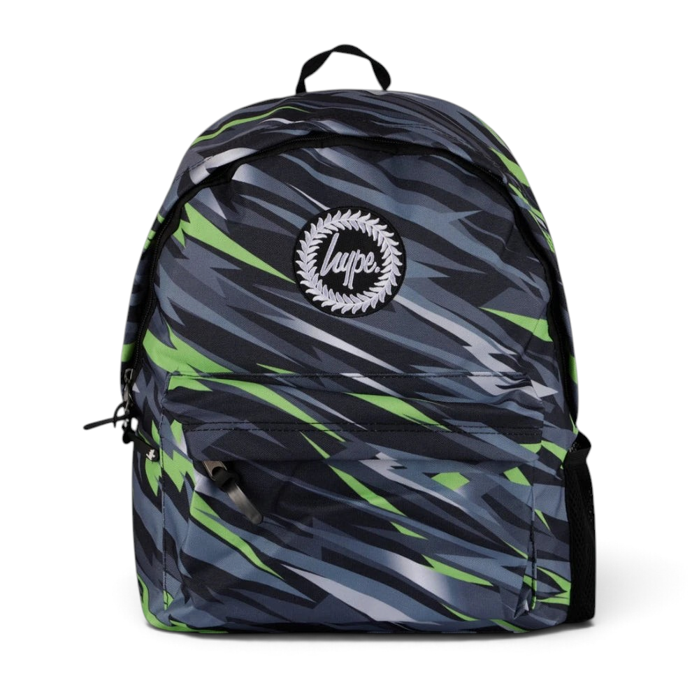 Focuses on the locked-in zip closure and the professional embroidered Hype crest against the gradient print. Main image