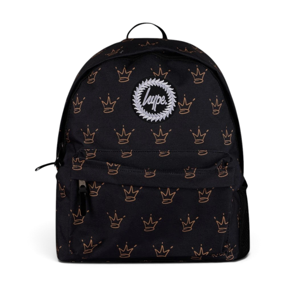 Focuses on the locked-in zip closure and the professional embroidered HYPE. crest against the crown print. Main image