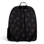 Emphasising the locked-in padded straps and the professional depth of the golden crown pattern.