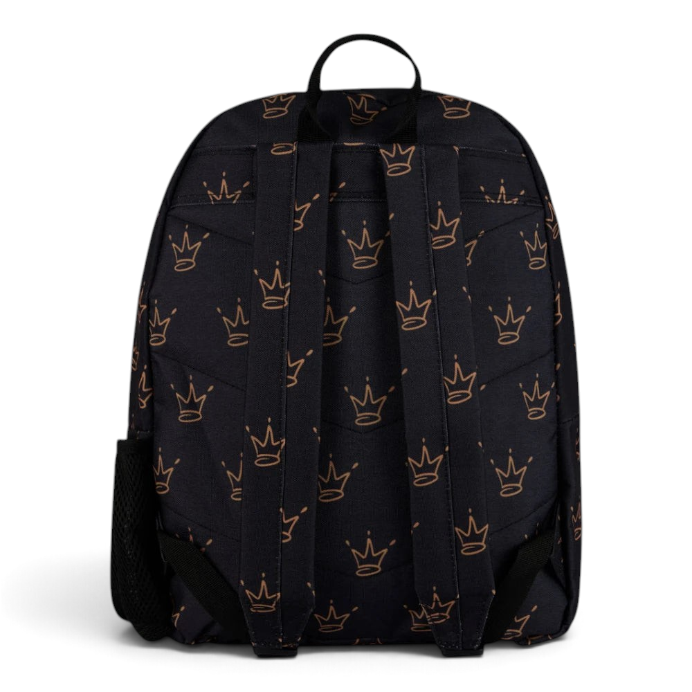 Emphasising the locked-in padded straps and the professional depth of the golden crown pattern.
