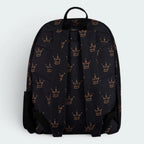 Emphasising the locked-in padded straps and the professional depth of the golden crown pattern.