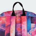 Focuses on the padded back panel and the professional webbing grab handle.