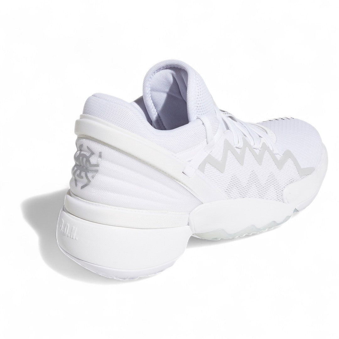 Rear view of the Adidas D.O.N. Issue 2 Men's sneakers, focusing on the structured heel and Donovan Mitchell branding.