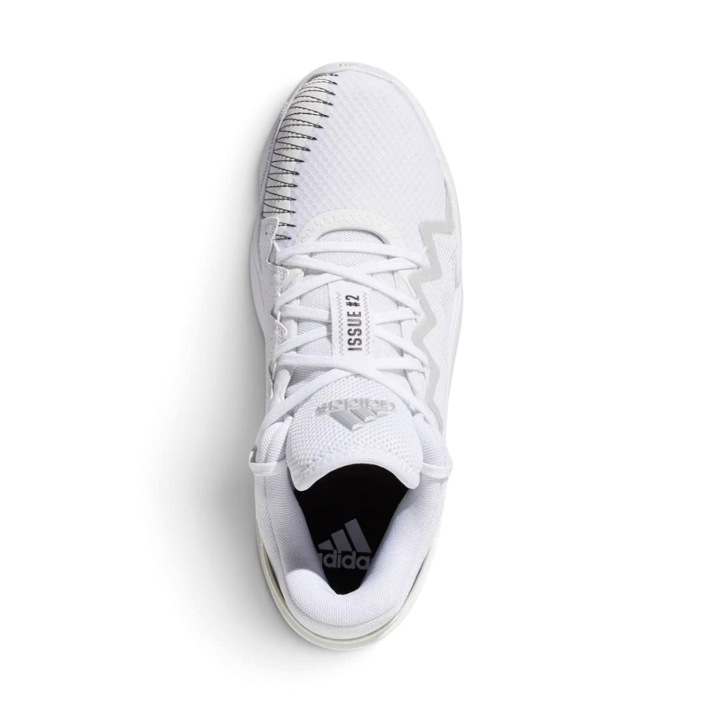 Top-down view highlighting the unique lacing system, the "Issue #2" tongue label, and the interior branded insole.