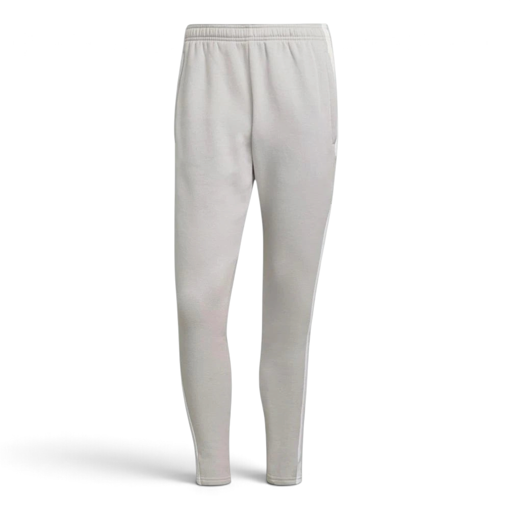 Top-down view of the joggers laid flat, showcasing the elasticated drawstring waist and the soft fleece texture.