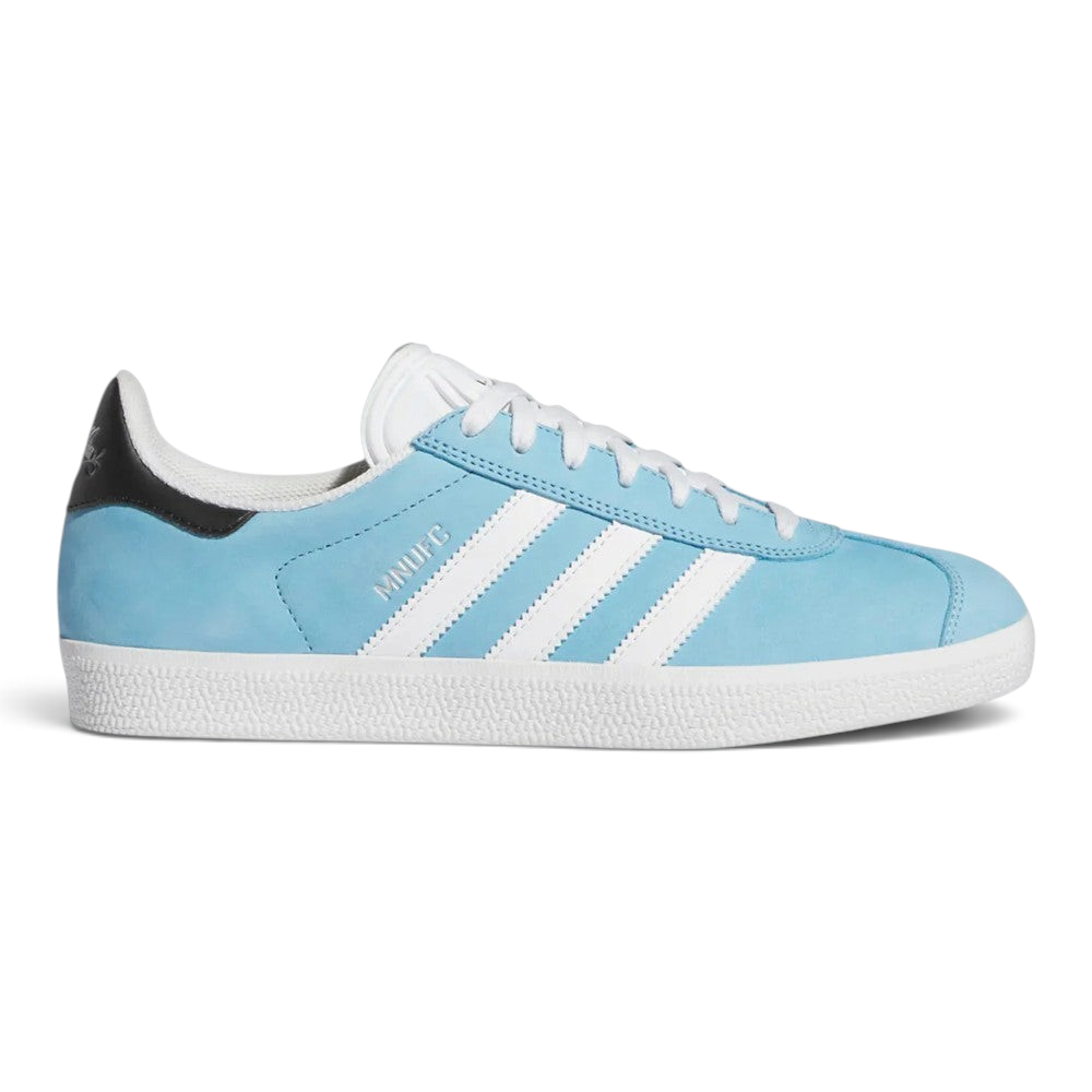 The Zenith blue Gazelle ADV, highlighting the Crystal White 3-Stripes and the elevated foxing tape. Main image