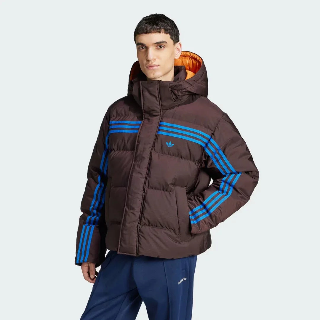 Adidas Premium Puffer Jacket Men's worn by a model showing the fit and comfort Main image