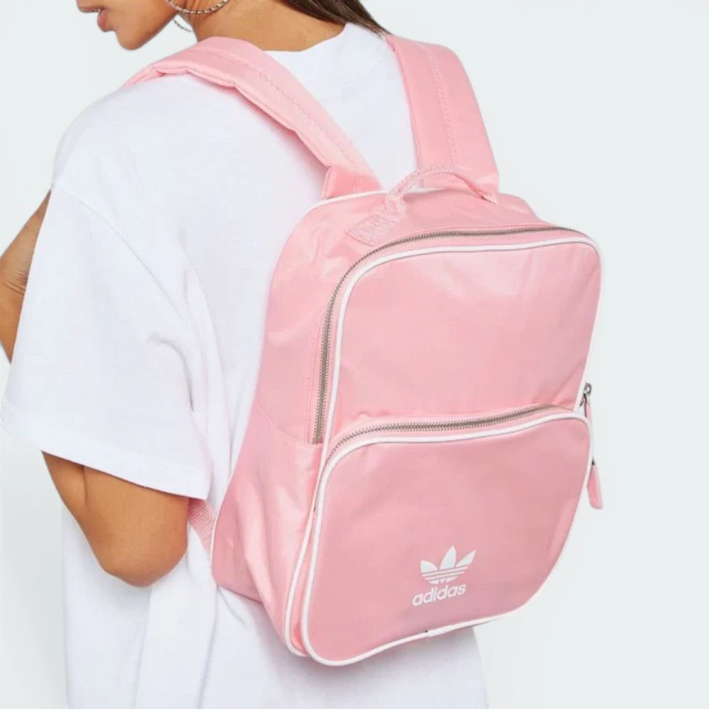 Adidas Originals Adicolor Medium Boxy Pink Backpack Nylon Plain Weave DH4312