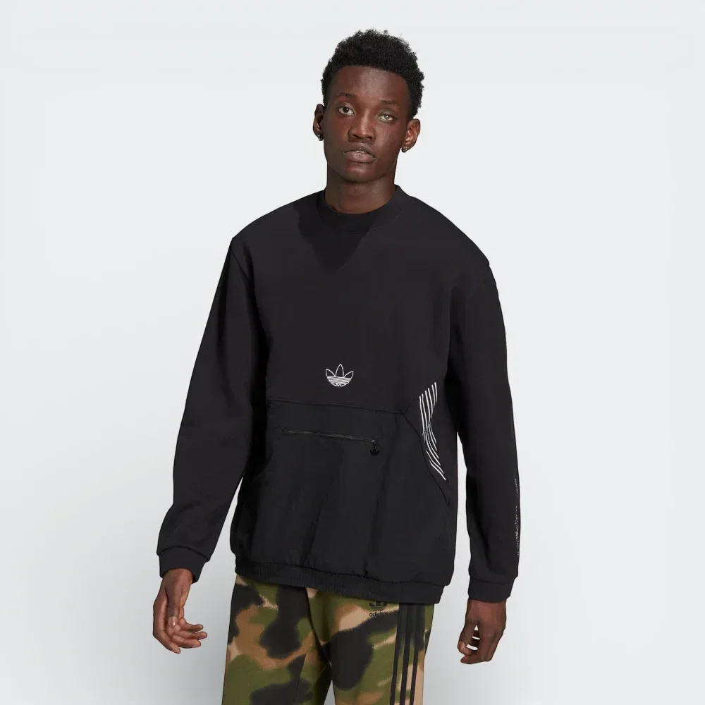 www.tradesports.co.uk Adidas Originals Men's SPRT Archive Black Crew Sweatshirt GN2464