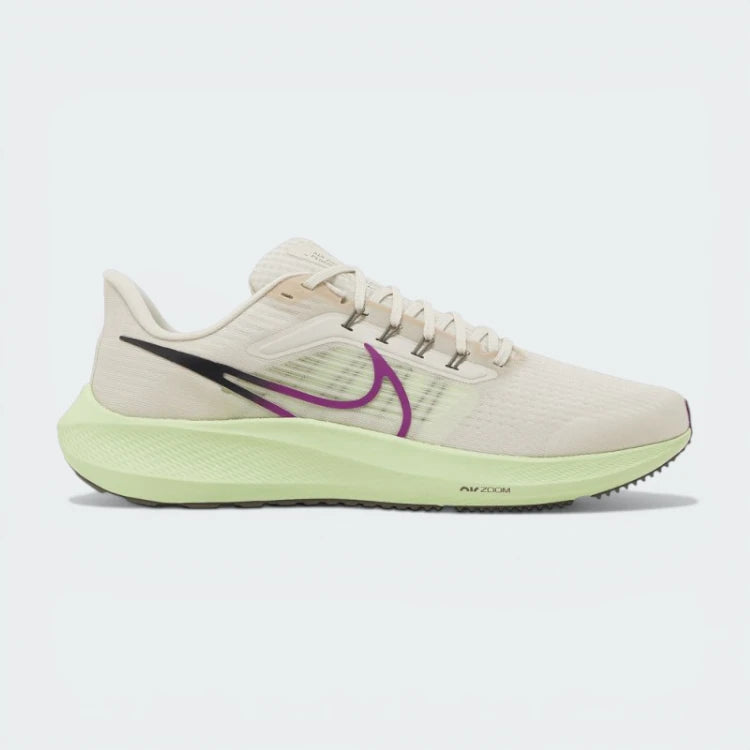 Side Profile Image: The Light Orewood Brown Pegasus 39, highlighting the Red Plum Swoosh and the clean Sail-coloured React midsole.