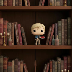 Buffy as a funko pop in giles library