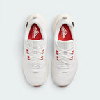 Focuses on the tightly locked-in lace closure layout, the clean alignment of the integrated midfoot cables, and the neat sock-like internal sleeve.