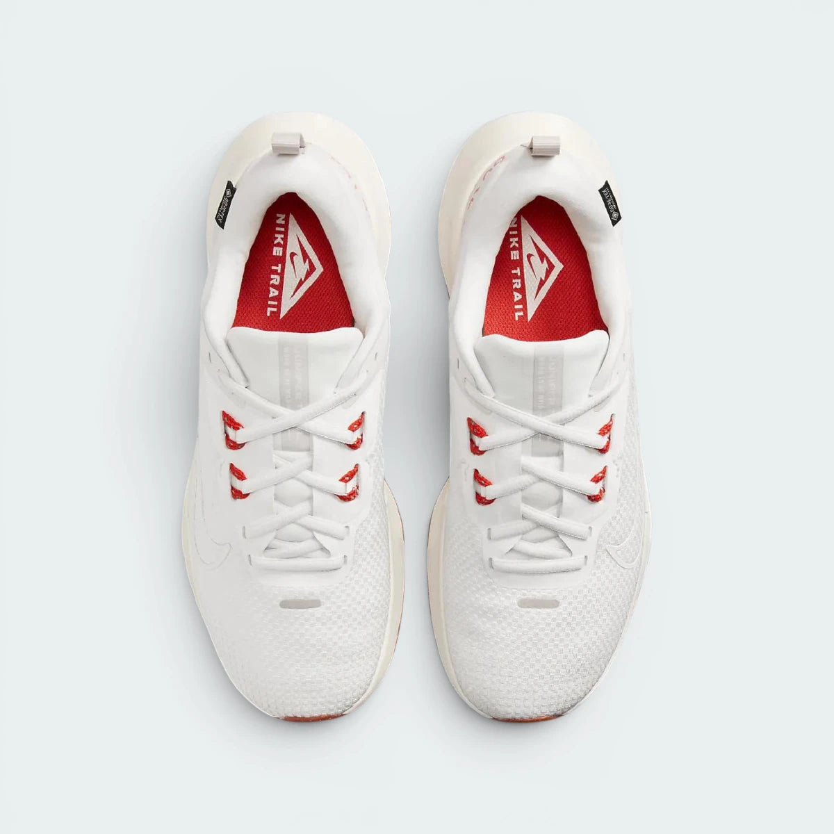 Focuses on the tightly locked-in lace closure layout, the clean alignment of the integrated midfoot cables, and the neat sock-like internal sleeve.