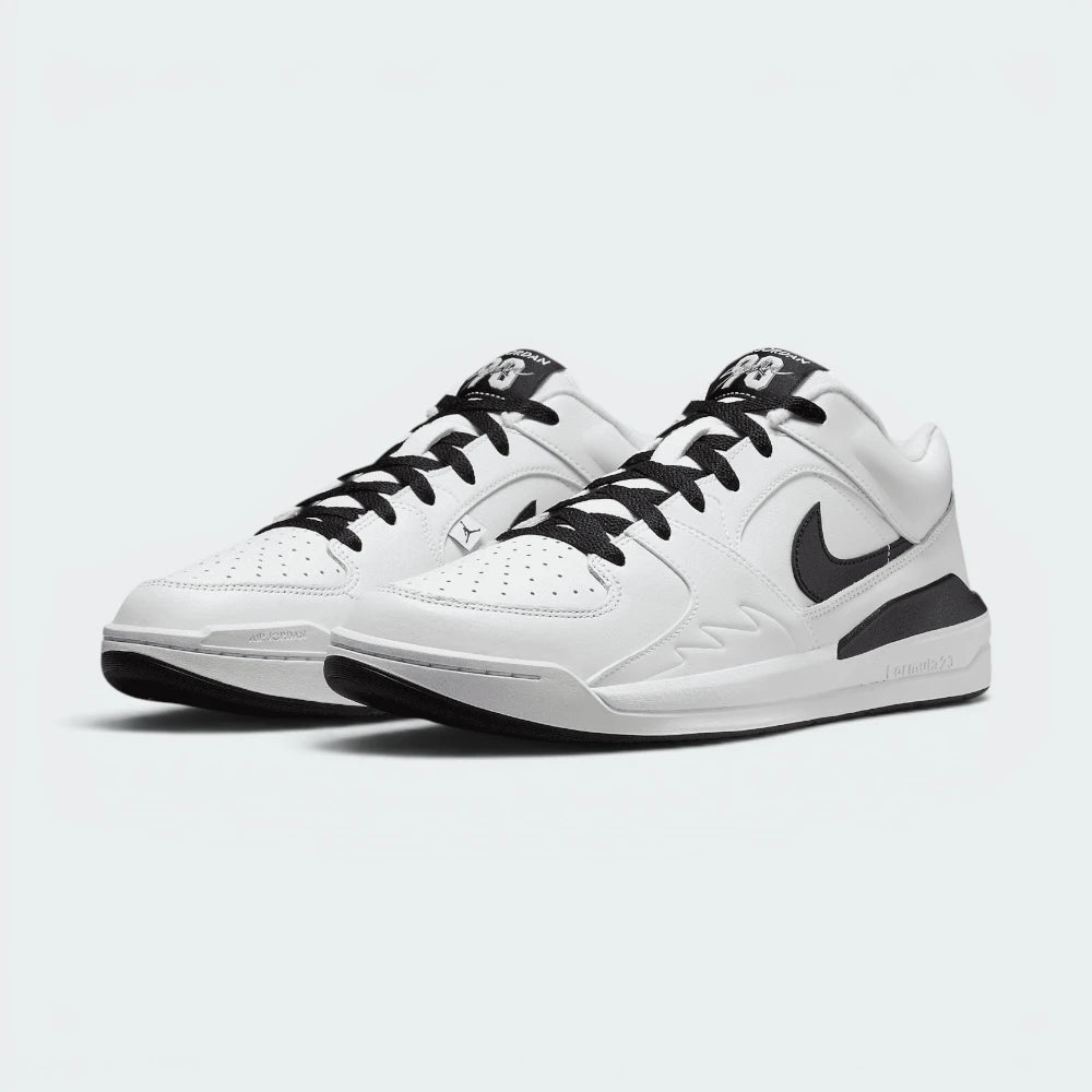 Angle View Showing Both Pair Side by Side: Captures the multi-layered silhouette and the crisp, neutral colour blocking.