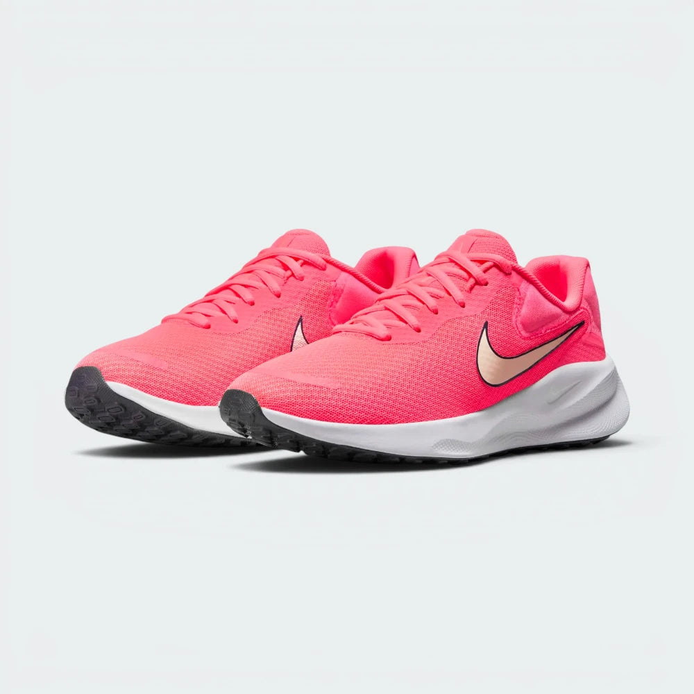 Emphasising the low-profile aerodynamic athletic stance and the professional harmony of the neon pink gradients.