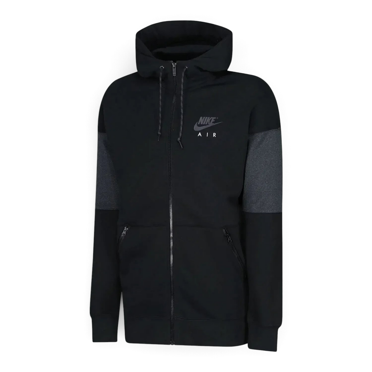 Trade Sports Nike Air black and anthracite funnel-neck half-zip hoodie with dropped shoulders and brushed fleece. Main image