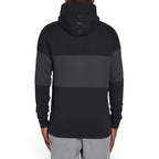 Trade Sports Nike Air men's black and anthracite fleece hoodie with a funnel neck, seen from the back.