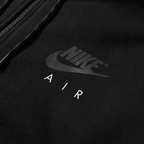 Trade Sports Nike Air black and anthracite brushed fleece hoodie with a partial zip and tonal logo branding