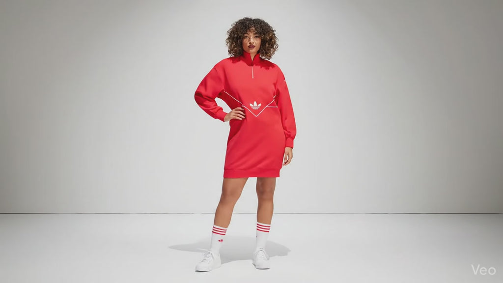 AI Model demonstrating the fit and style of the archival dress