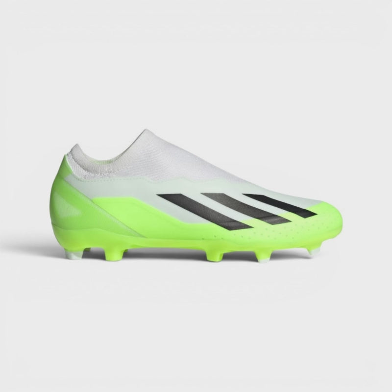 adidas X Crazyfast.3 LL FG Football Boots - Cloud White / Core Black / Lucid Lemon HQ4515