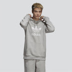 Adidas Trefoil Hoodie Men's Grey Heather Classic Comfort DT7963