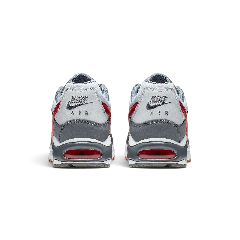 Trade Sports Nike Air Max Command trainers in white, grey, and gym red, showing the rear view with visible air units.