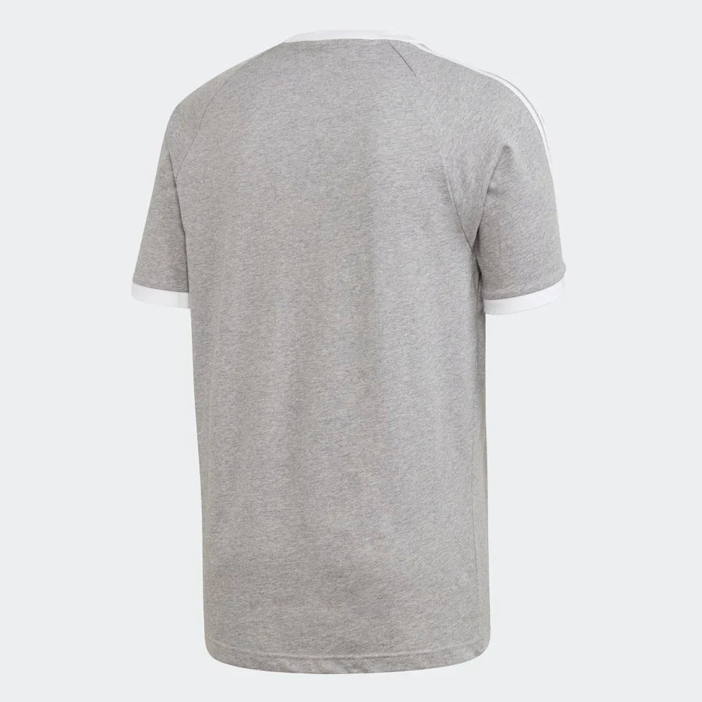 Back view of grey adidas t-shirt on ghost mannequin

