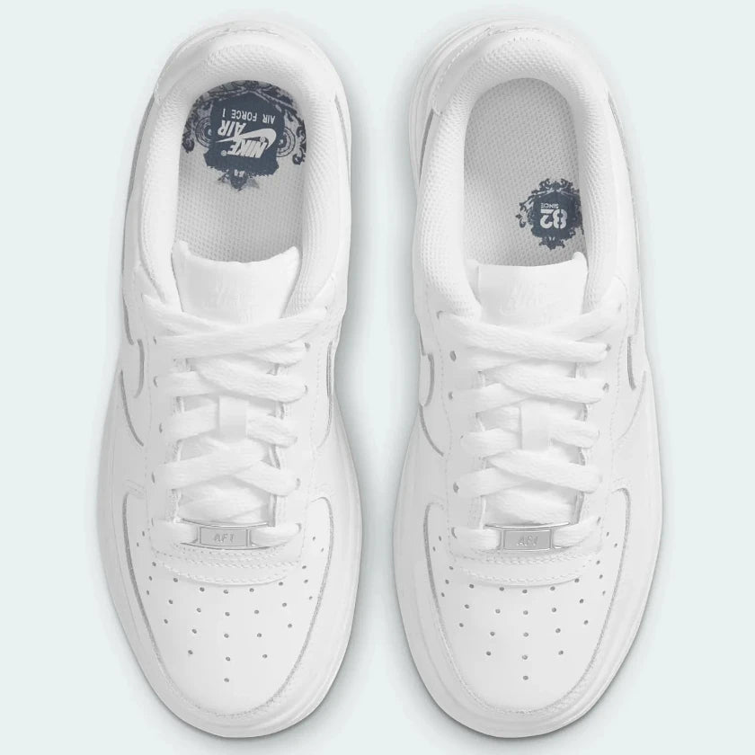 Nike all white top air force ones