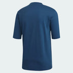 Rear view of the adidas Originals Trefoil Outline T-Shirt Men's in Legend Marine, showing the plain back and relaxed, oversize silhouette.