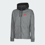 Nike Air NSW Fleece Men's Tracksuit in heather grey, front view showing the full-zip hoodie with Nike Air logos visible.
