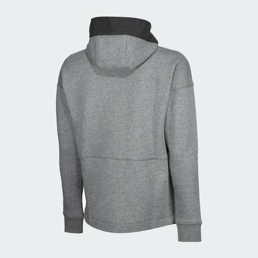 Nike Air NSW Fleece Men's Tracksuit in heather grey, back view showcasing the plain back design of the top
