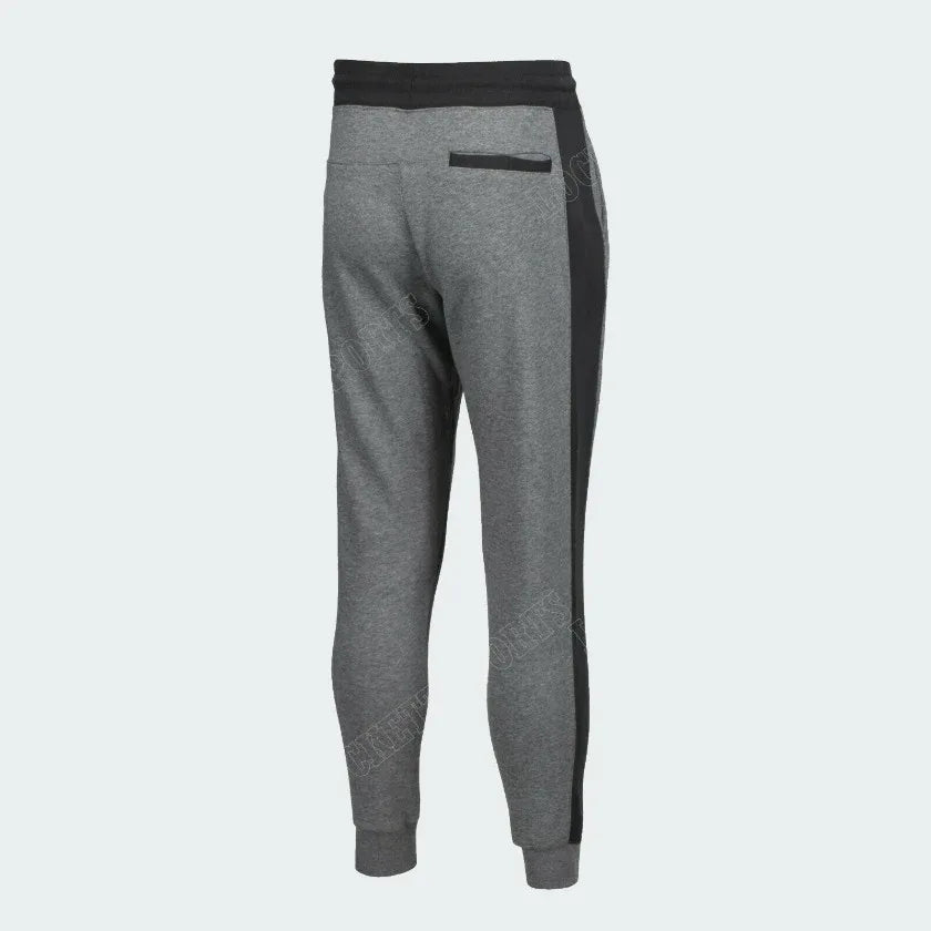 Nike Air NSW Fleece Men's Tracksuit in heather grey, back view showcasing the tapered fit of the pants.