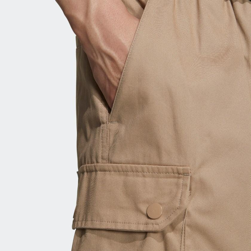 Close-up of adidas Adiplore Men's Cargo Utility Shorts GP1120 pocket and side