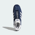 Top view of adidas Originals Gazelle Men's sneakers showing lace setup and Trefoil-branded tongue