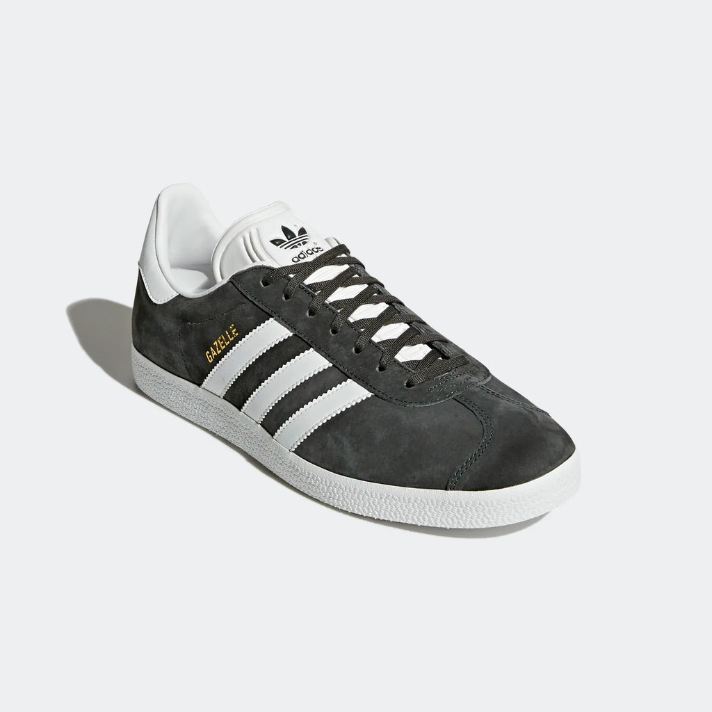 Angled side view of adidas Originals Gazelle Men's sneakers highlighting shape and colour contrast