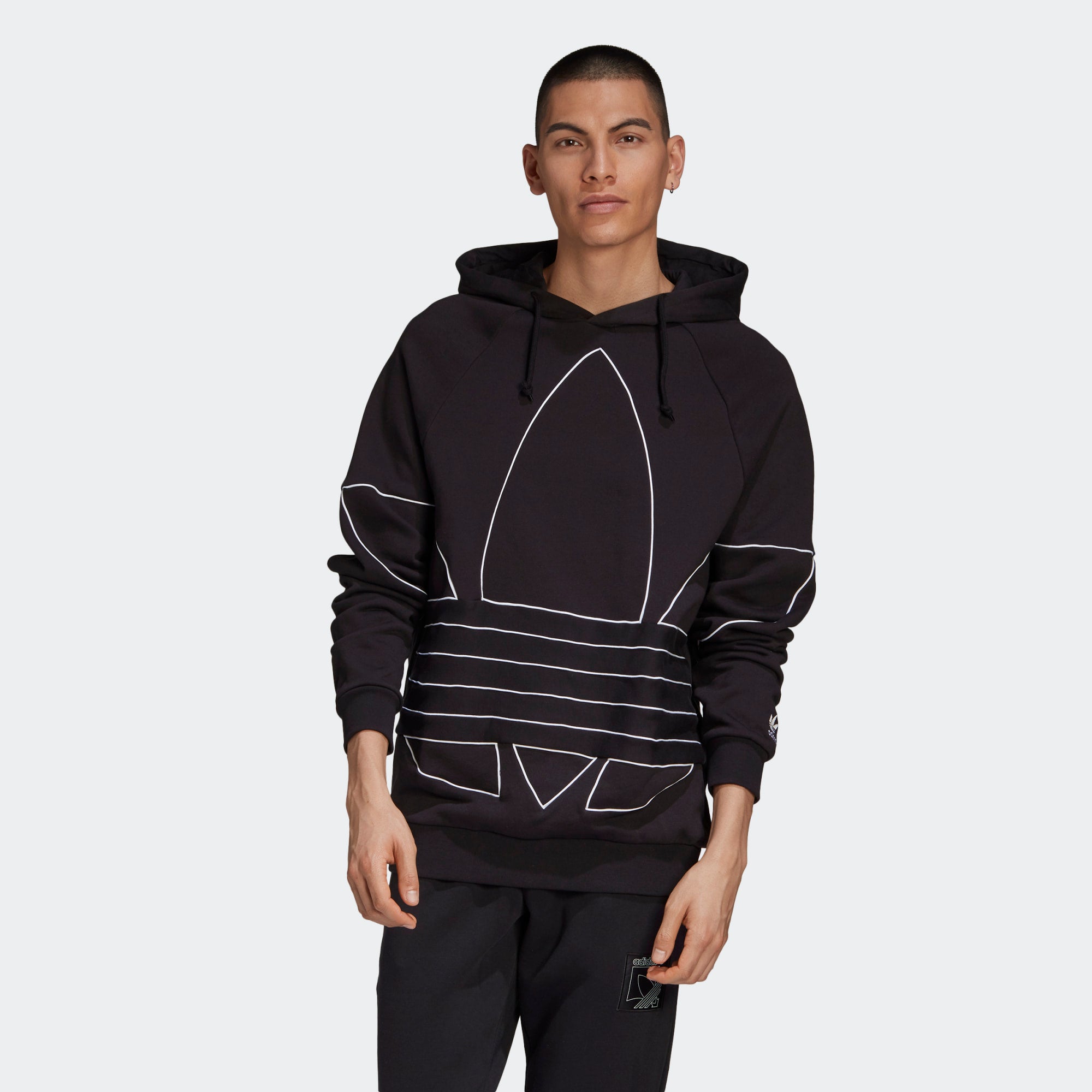 tradesports.co.uk Adidas Originals Men's Big Trefoil Outline Hoodie - Black