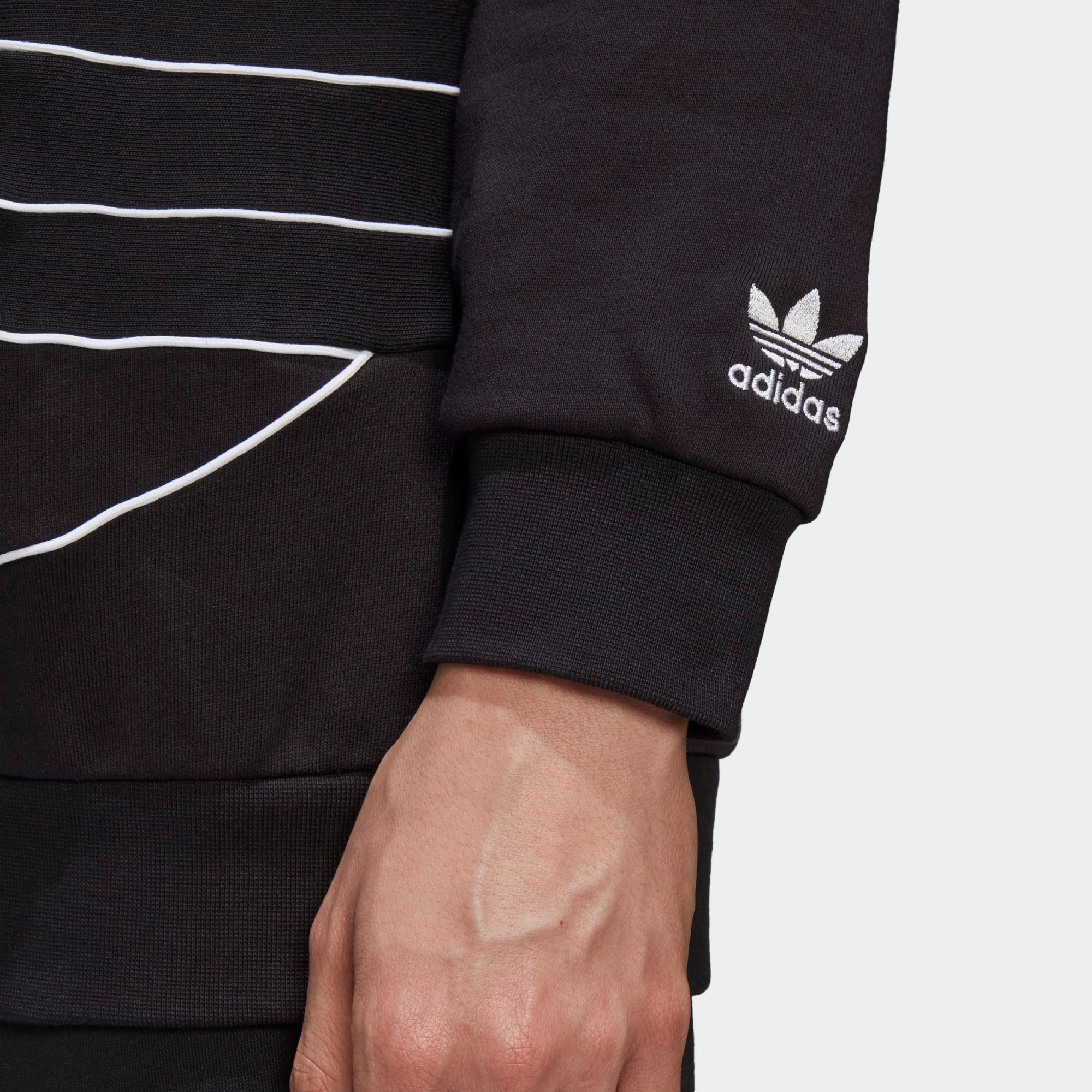Adidas Originals Men s Big Trefoil Outline Hoodie Black GE0823