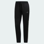 Adidas 7/8 Cropped Snap Pants Women's in black, front view showing elastic waistband, side snap buttons from hip to hem, and embroidered Trefoil logo.