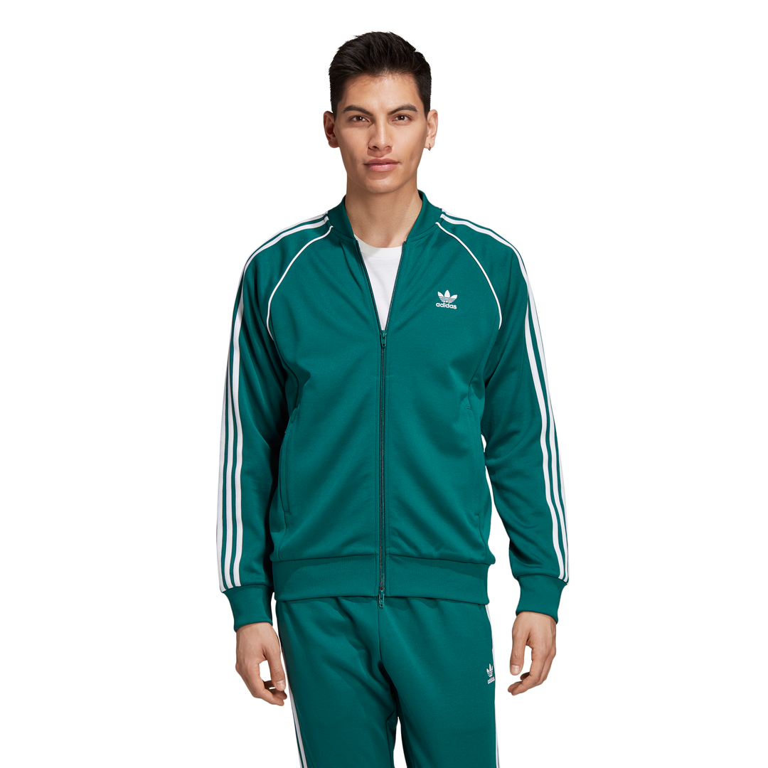 Adidas superstar hot sale track top green