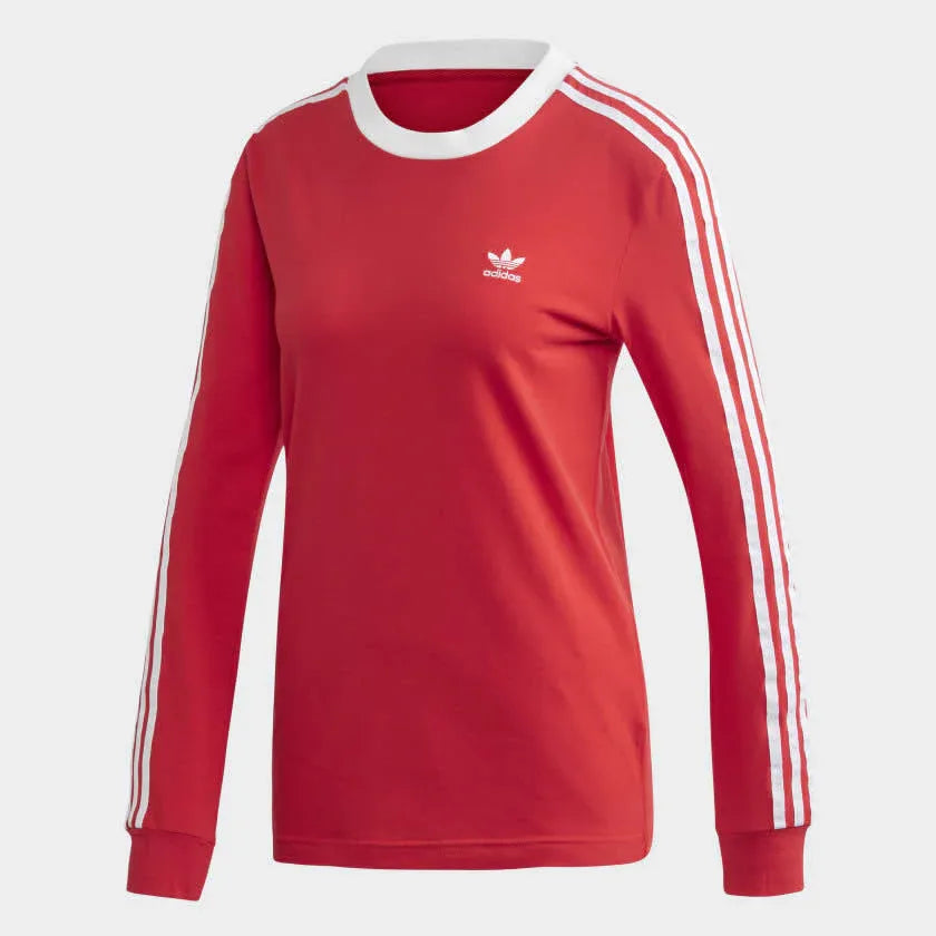 Adidas 3 Stripe T-Shirt Women's Lush Red / White FM3294 Secondary image