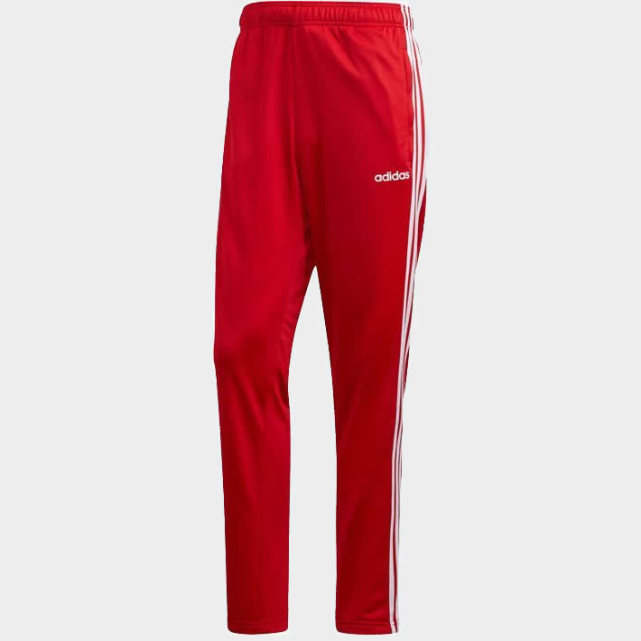 Adidas Essentials 3Stripe Tapered Track Pants  Red FM6280  Trade Sports