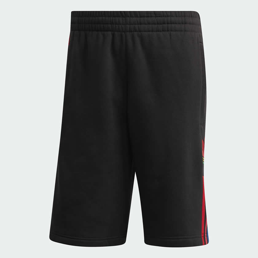 tradesports.co.uk Adidas Originals Men's 3D Trefoil 3 Stripes Sweat Shorts - Black