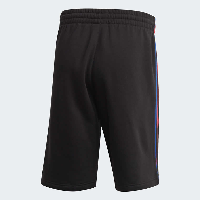 tradesports.co.uk Adidas Originals Men's 3D Trefoil 3 Stripes Sweat Shorts - Black