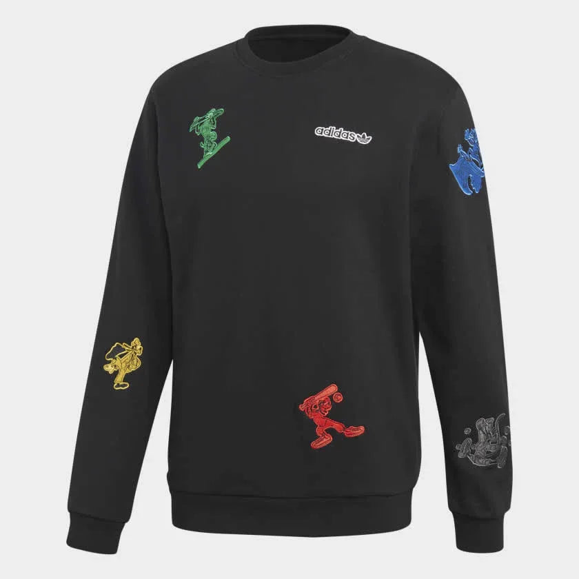 Adidas Originals Men's Goofy Crew Neck Sweatshirt Black GJ0848 UK XS